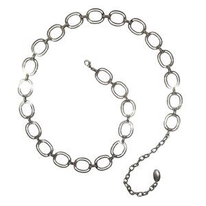 Chrome Chain Belt w/Art Deco Styling 36"